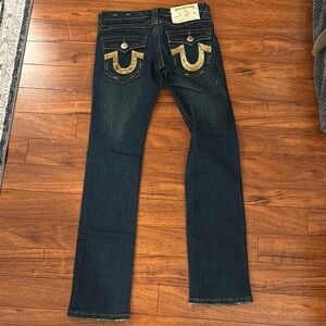 True Religion Blue Jeans with Distressed Finish